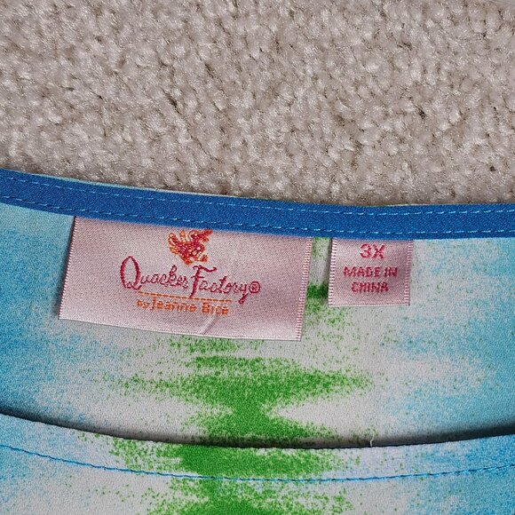 Quacker Factory Size 3X Top Lagenlook Boxy Tie Dye Cafton - Picture 2 of 4